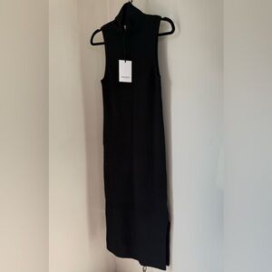 NWT NakedCashmere Cecily Black Sleeveless Turtleneck Dress